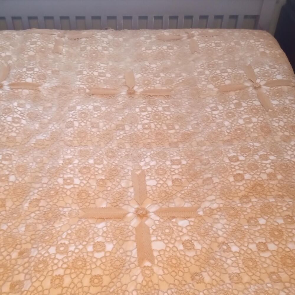 Award Winning Exceptional Crocheted Bedspread - Queen